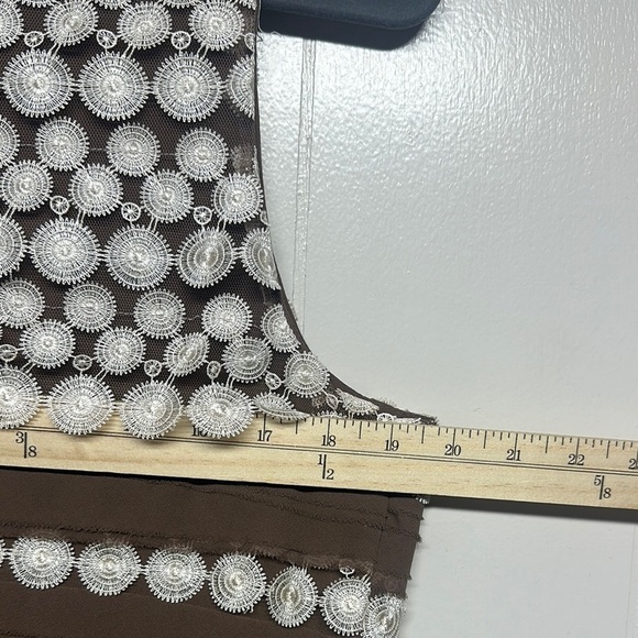 Phase Eight 12 Praline/Cream Layered Lace Occasion Shift Dress & Shrug - Picture 5 of 8